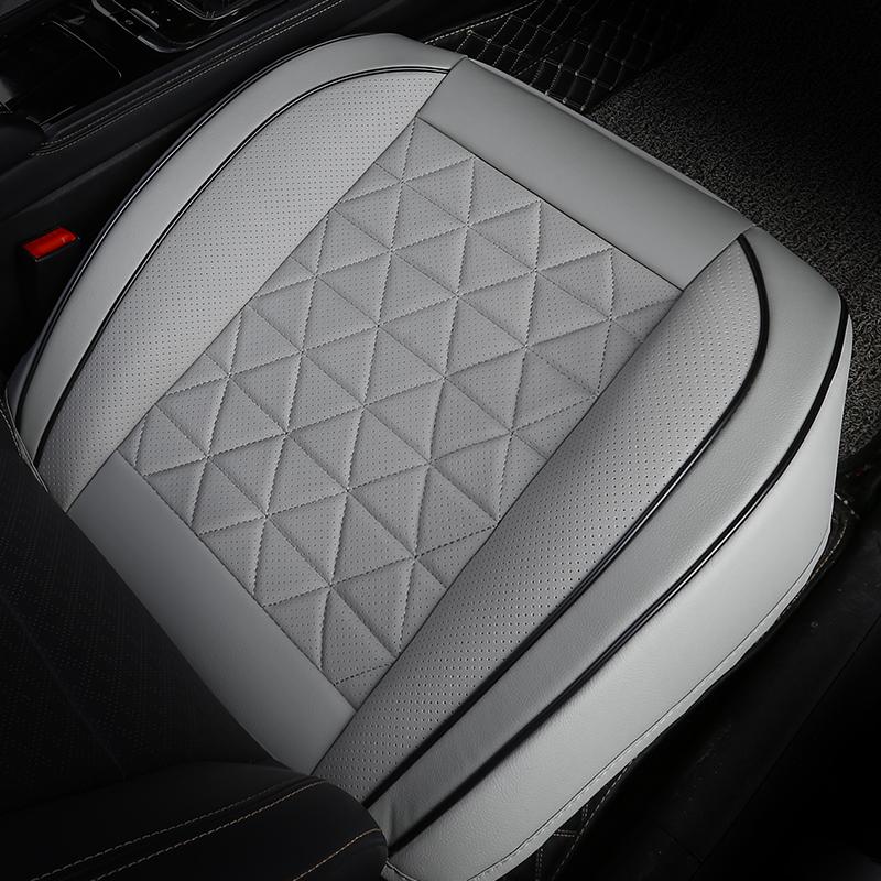 PU Leather Car Seat Cover Protector Waterproof 3D Wrapped Front Seat Cushion Interior Seat Mat Auto Accessories