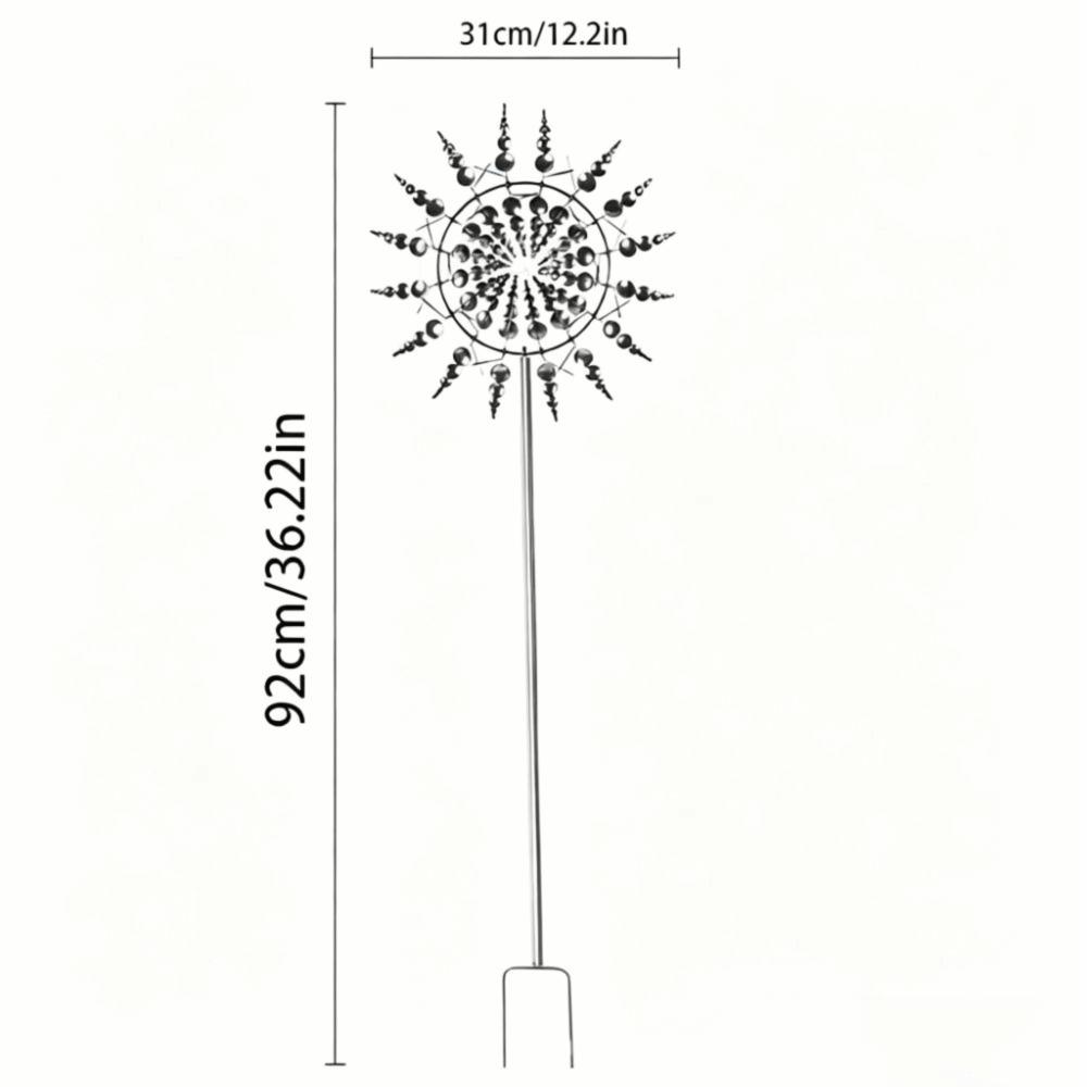 Ground Mounted Wind Spinner Wind Powered Kinetic Sculpture Metal Windmill  Garden Decoration