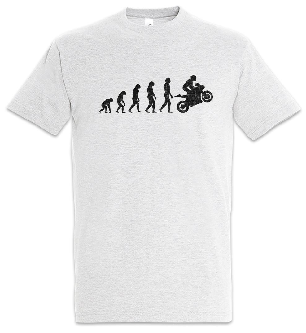 Motorcycle Evolution T-Shirt Human Fun Driver Motocross Biker Bike MC Club M