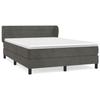 Lit avec matelas - Maison Exclusive - 140x190cm - Velours gris foncé - Tête de lit réglable