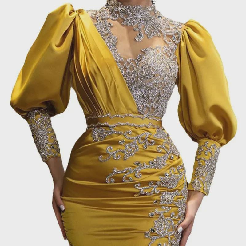 2025 Elegantes Satin-Ballkleid: Europäisches und amerikanisches inspiriertes Braut- und Abendkleid mit langem Schwanz