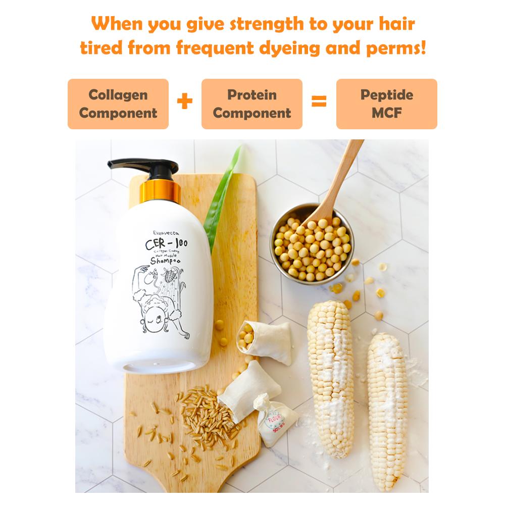 Elizavecca Collagen Coating Hair Muscle Shampoo CER-100 500ml (3 Different Quantities)