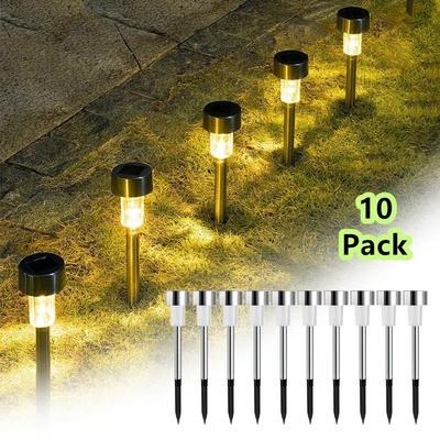 10Pack Solar Outdoor Lights Garden Lantern Solar Powered Lamp Waterproof Landscape Lighting Pathway Yard Lawn Garden Decoration