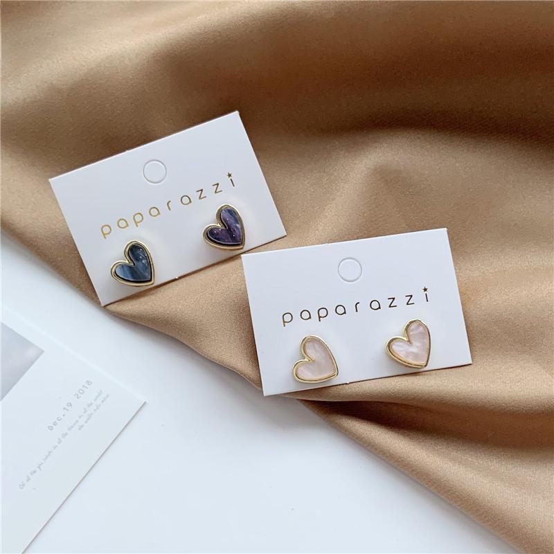 Acrylic Heart Stud Earrings For Women KTJ