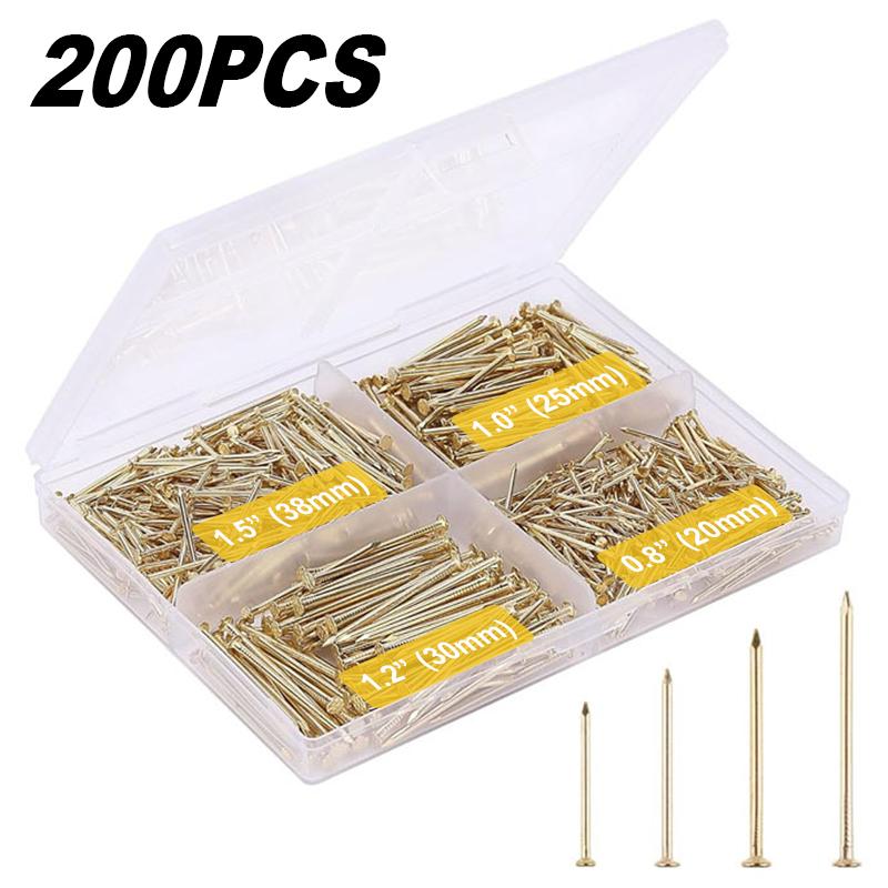 

200шт фоторамка подвесной гвоздь набор золотых ногтей