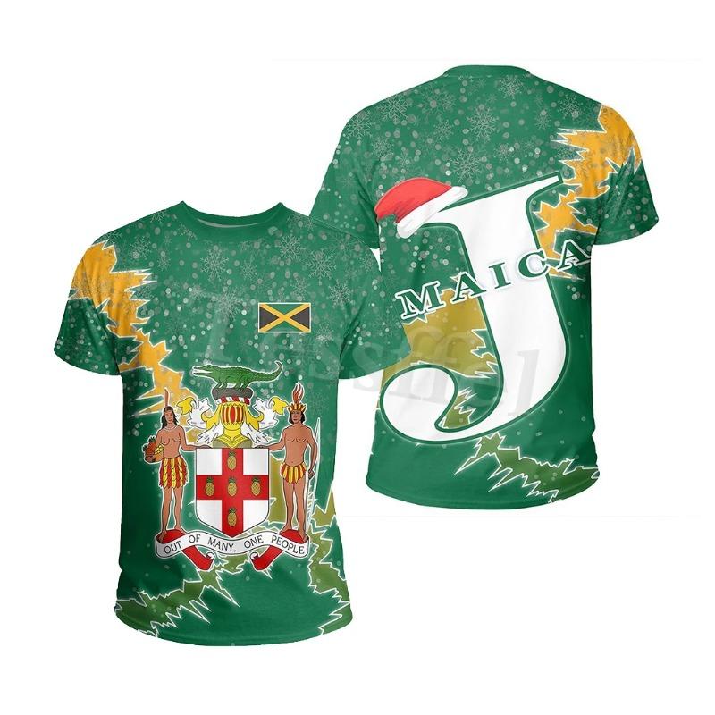 Tessffel Jamaica Lion Emblem Zomer Nieuwe Mode 3D Print Tops Tee T-shirt Mannen Vrouwen Korte Mouw T-shirt Streetwear Stijl-4