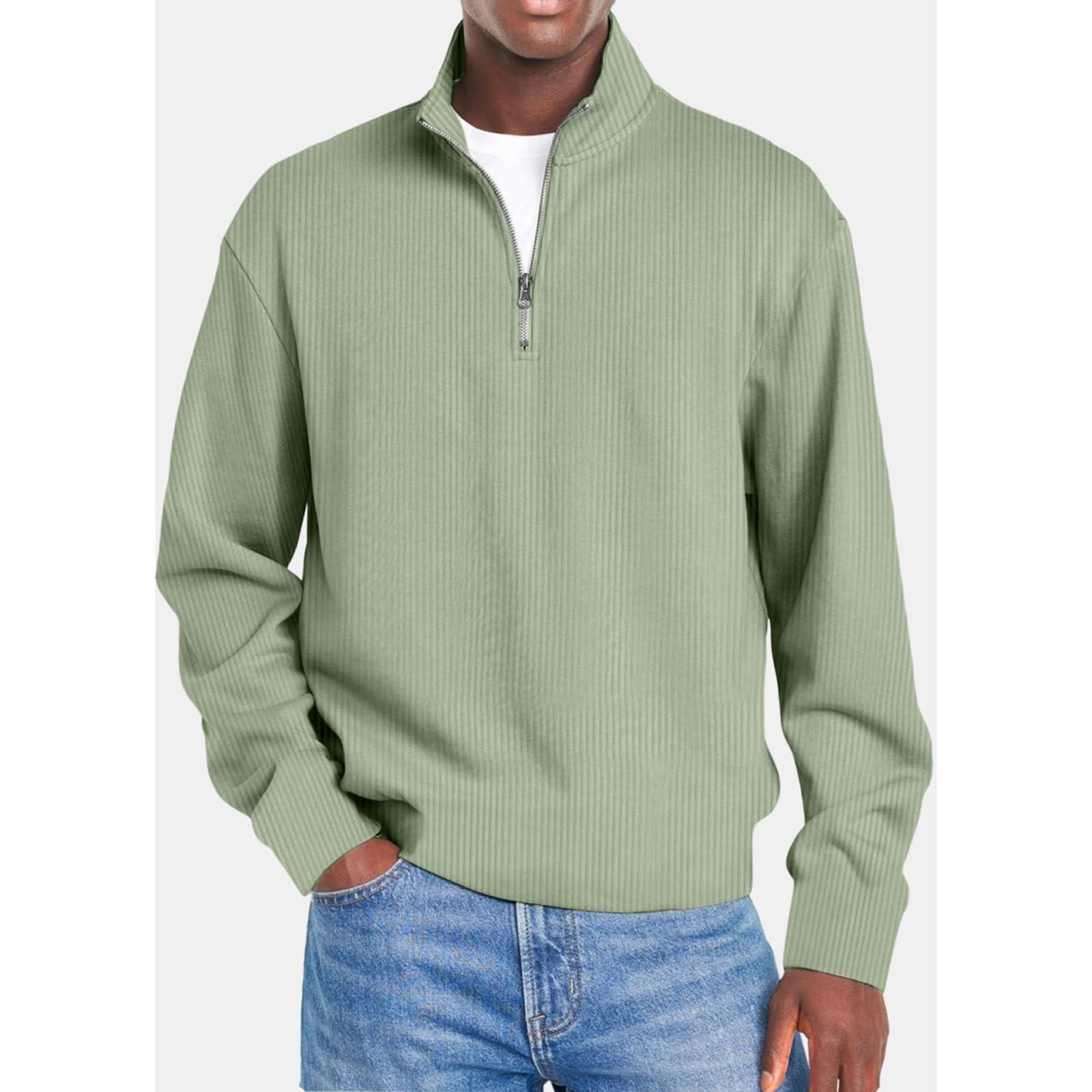 

Men Sweatshirt Pullover Warm Long Sleeve Shirts Tops L зелений