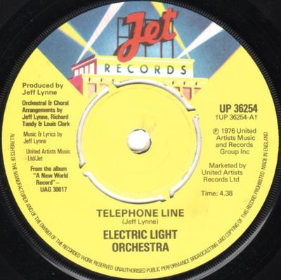 7palcová deska ELECTRIC LIGHT ORCHESTRA - Telephone Line UP36254 Jet Records 1977 UK Rock Použitá