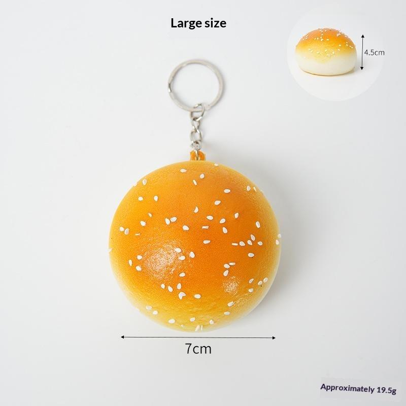 Mini Sesame Bread Squeeze Soft Slow Rising Simulation Food Squeeze Toy Keychain Pendant Stress Relief Gift For Kids Adults