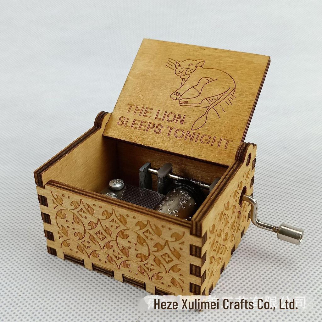 Hand-Cranked Wooden Music Box Festival Gift for Friends