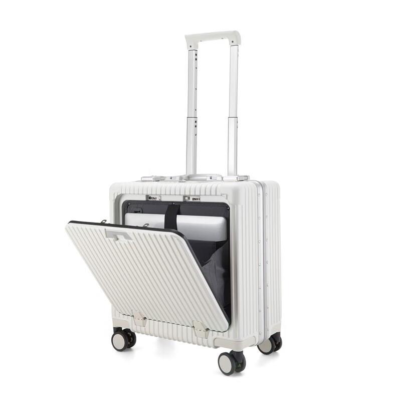 Tymon 18-inch Front-Opening Aluminum Frame Suitcase with USB