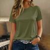 Women's Fashion Raglan Sleeve Solid Crew Neck Casual Short Sleeve Top Lightweight Comfortable Fit Soft Fabric