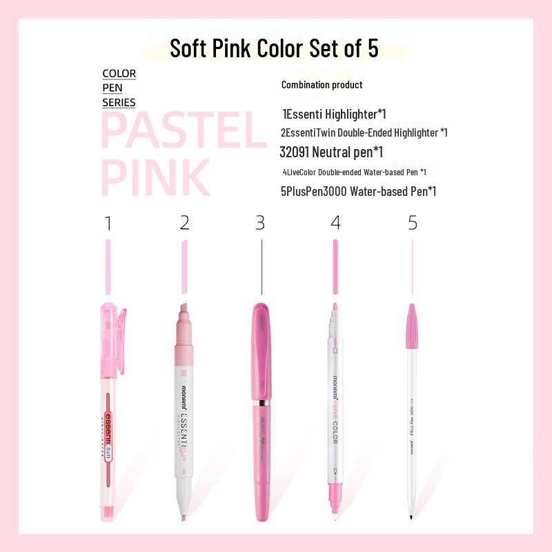 Munami Koreanisches Monami Weiches Set: Textmarker & Gelstift-Set für Bullet Journals.