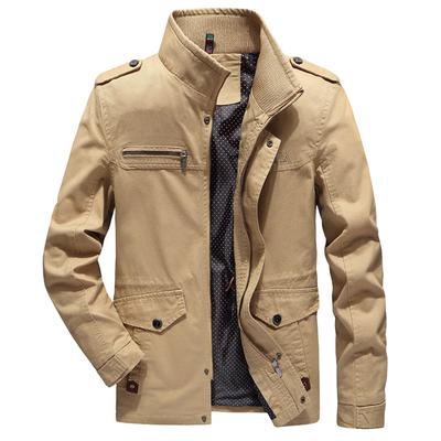 Giacca da Uomo Cotone Lavato Outdoor Giacca Casual da Uomo Primavera e Autunno Cappotto da Uomo