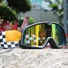Jsjm Nuovi Occhiali da Moto Retrò Occhiali Antivento Occhiali da Sole Motocross Vintage Occhiali per Casco Ciclismo Corse Cafe Racer