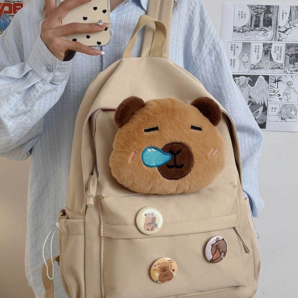 Large Capacity Capybara Backpack Adjustable Shoulder Straps Children Bookbag  Kids
