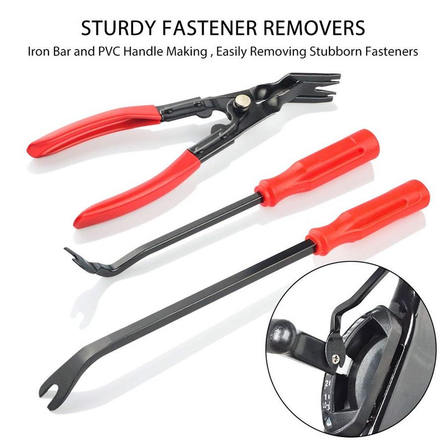 19 Pieces Auto Upholstery Fastener Trim and Panel Removal Tools Clip Plier Set Fastener Remover For Automotive ,...