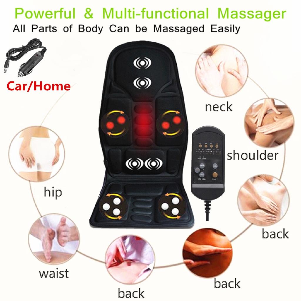 Masážní kancelářská podložka Podložka na autosedačku Masážní přístroj na židli Bederní část Tělo Záda Krk Relaxace Elektrická masáž Zadní vyhřívaná autosedačka