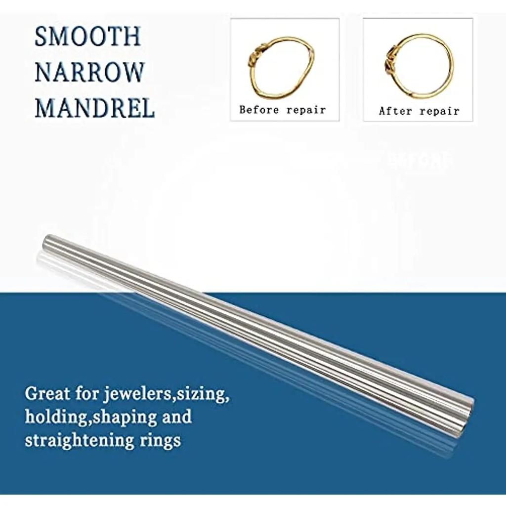 Jewelers Making Tool Double Face Rubber Hammer and Stainless Steel Ring Mandrel Sizer Enlarger Stick for Ring Enlargement Repair