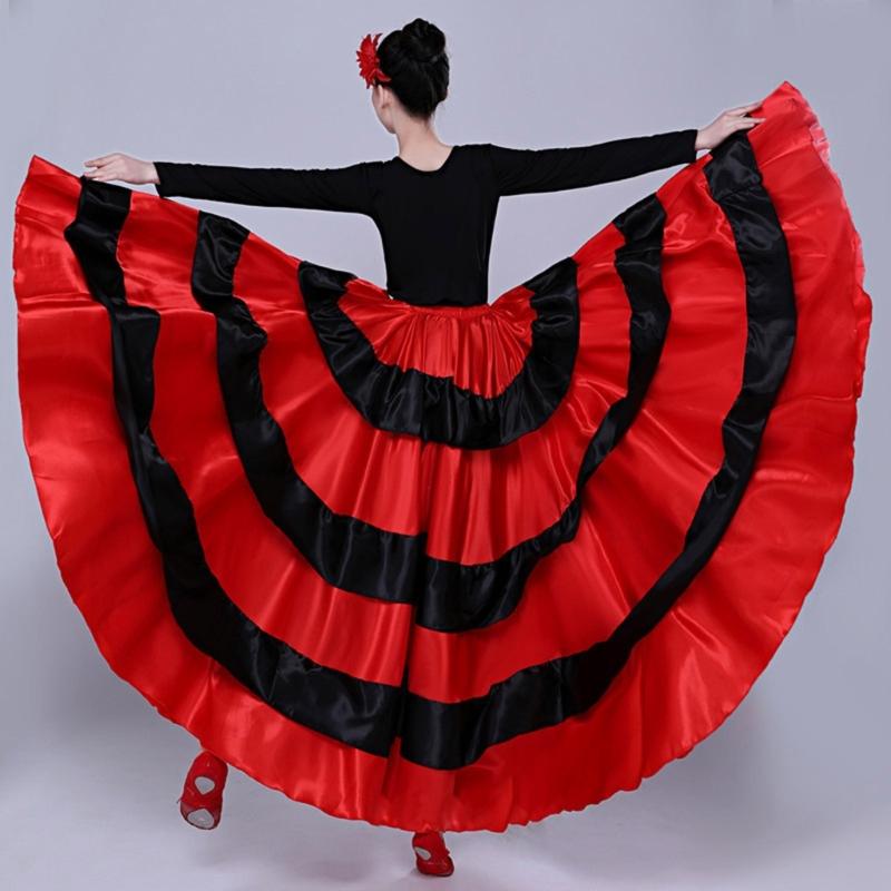 Spanish Bull Dance Skirt Belly Dance Skirt Big Swing Flamenco Skirt Spanish Folk Costume for Mexico Ballet Folklorico