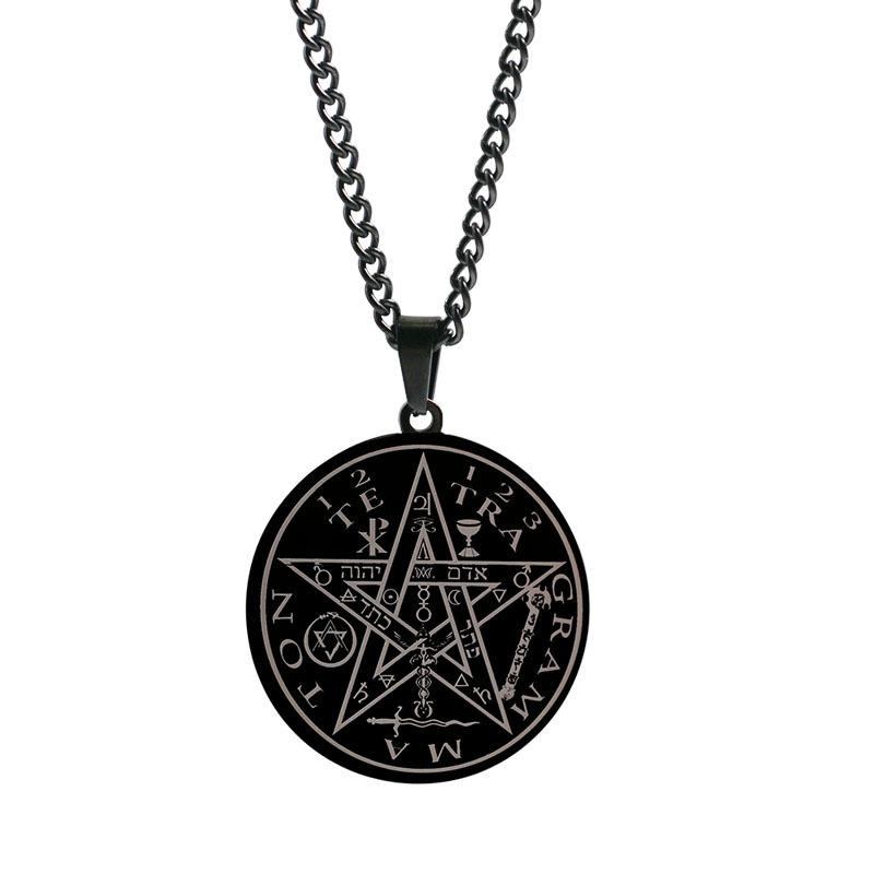 European and American Men's and Women's Five-pointed Star Solomon Seal Kabbalah Amulet Necklace
