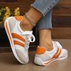 Fashion Women's Lightweight Fashion Sneakers Comfort Non Slip Casual Sports Shoes Woman Orange Striped Mesh Breathable Platform Sneakers