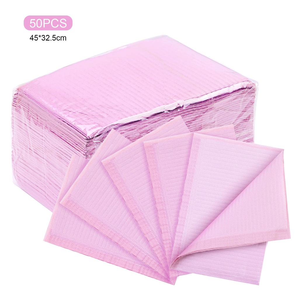 20/50/125pcs White Pink Waterproof Nail Art Table Towels Mat Disposable Foldable Nail Table Mat Nail Art Pad For Salon Practice