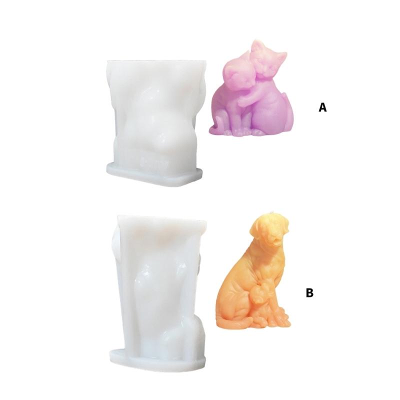 Dog Statue Silicone Candle Molds Food Safe Silicone Temperature Resistant for Resin Casting Candle Soap Home Decoration