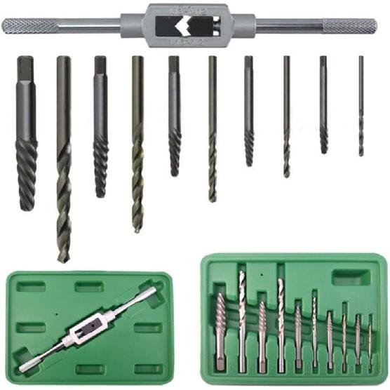 11 PCS Screw Extractor Tool Kit Set, Remove Broken Bolt Fastener,Use by Manually or with a Hammer or Electric Drill