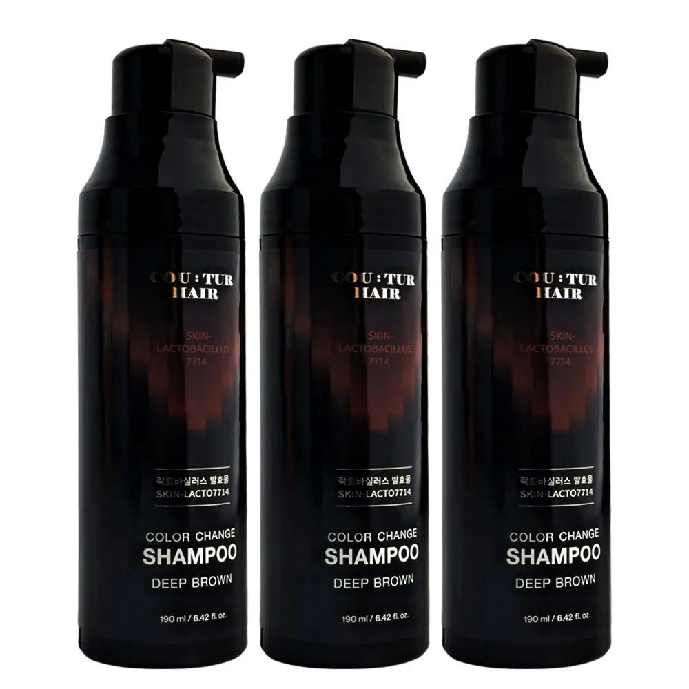 COU:TUR HAIR Season 4 Skin Lacto 7714 Color Dye Shampoo Deep Brown 190ml 3 Bottles Color Change Shampoo Dark Brown 3 Deep Brown