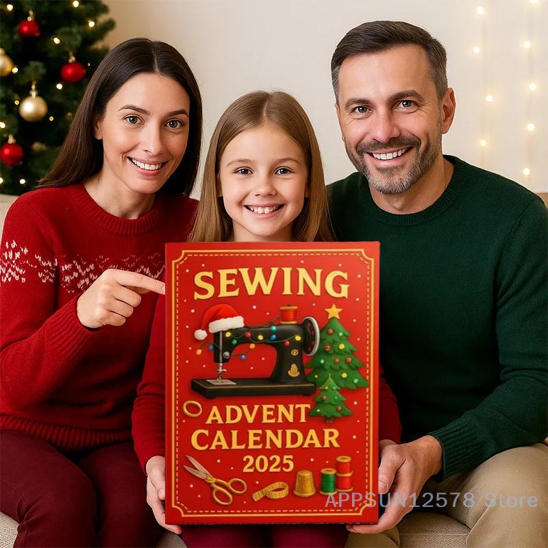 Näh-Adventskalender 2025 – 24-Tage-Weihnachts-Countdown-Set mit Acryl-Hängedekorationen