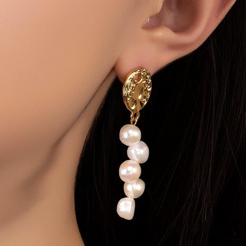 Crazy Chen Shuting Gao Ye Same Style Earrings Shu Classy Sense Niche Style Design Pearl Earrings for Women