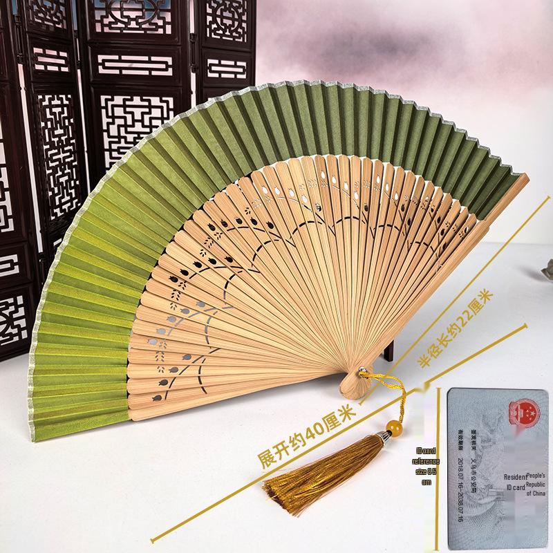 Tradycyjny Chiński Składany Wachlarz Bambusowy do Hanfu i Qipao