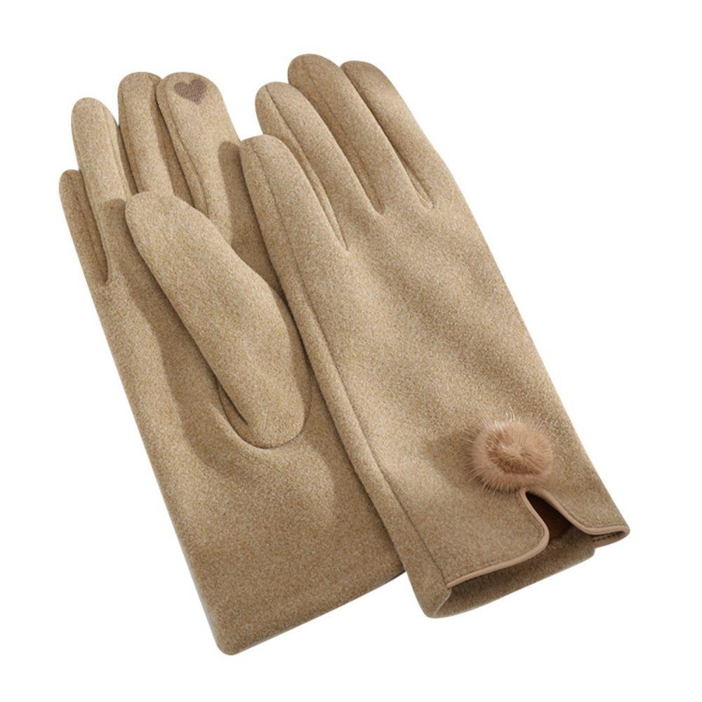 Velvet Pu Leather Gloves Soft Women Cycling Mittens Gift Winter Suede Gloves  Outdoor