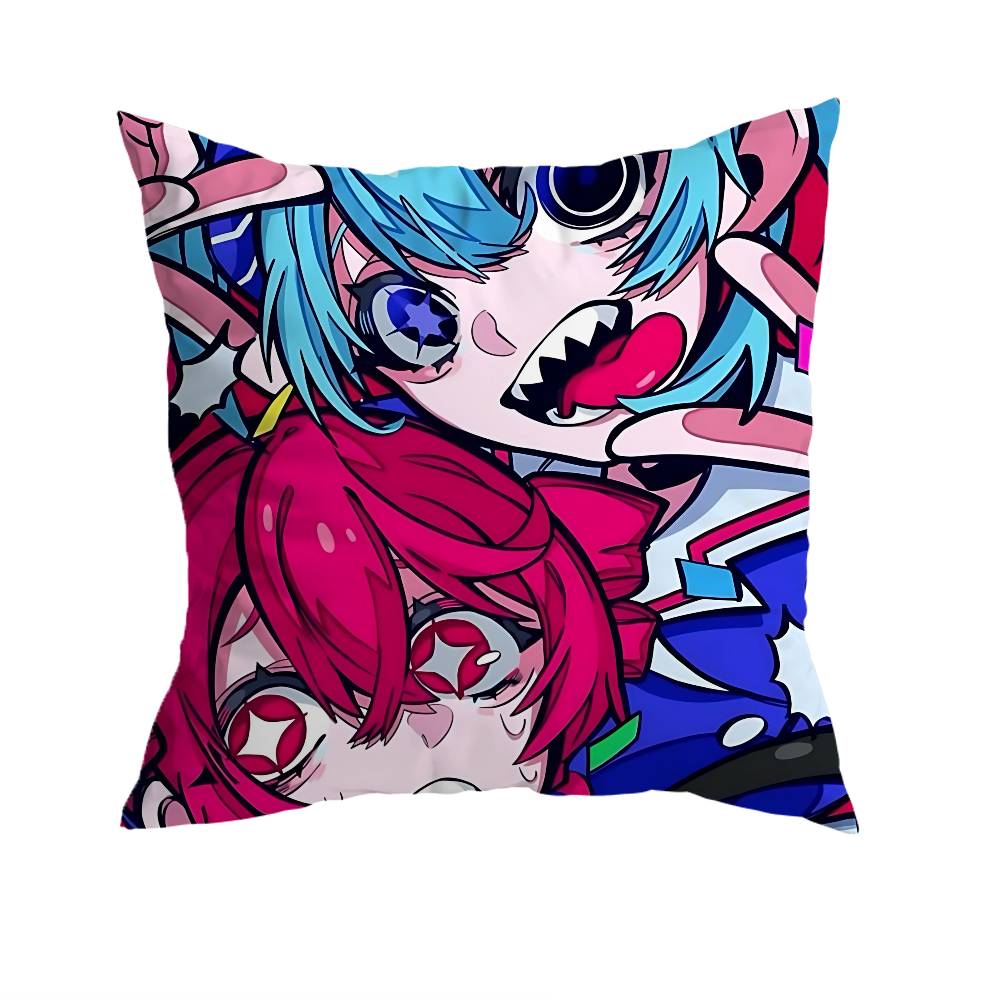 Virtual Singer KKasane Teto Pillow Case Antidustmite Pillowcase Invisible zipper silky short plush Sofa cushion cover