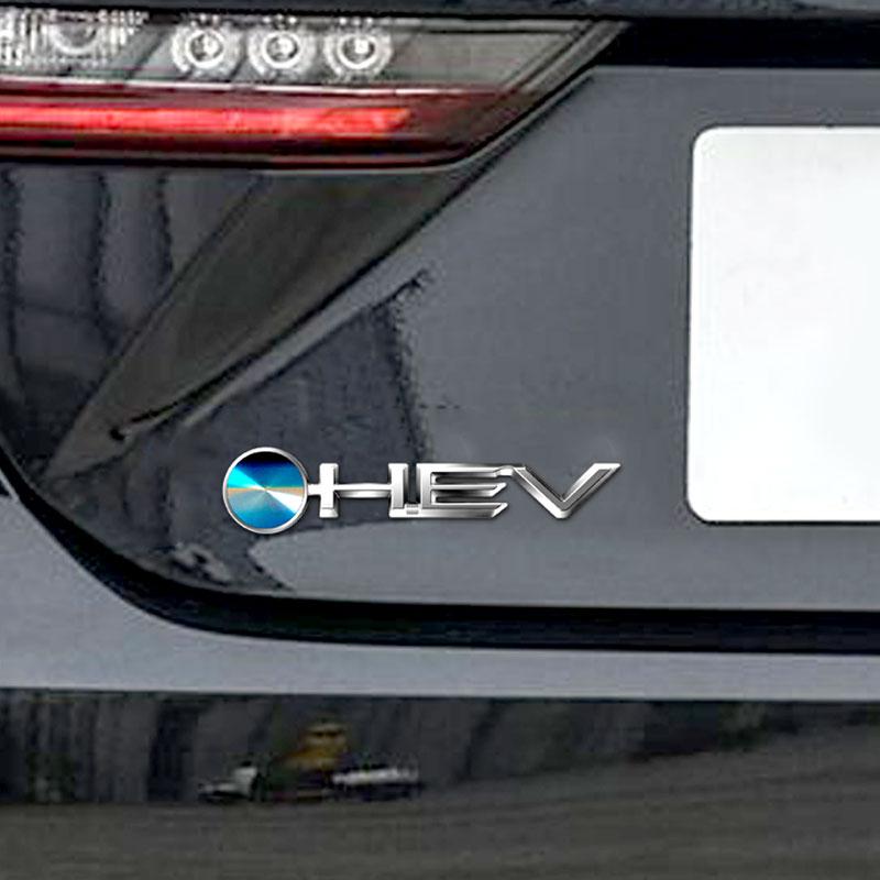 1Pcs ABS Plastic Car Styling HEV Logo Emblem Rear Bumper Tail Door Trunk Sticker For Camry Highlander Corolla Auris Hilux