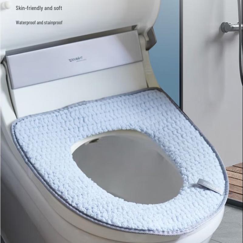 Chahua Thickened Waterproof Plush Toilet Seat Cover