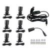 6-in-1 USB LED Puck Lights Kit, Dimmable & Adjustable Angle, 5V Black Cabinet Lights for Display Case, Figure Model Shelf, Collectible Showcase