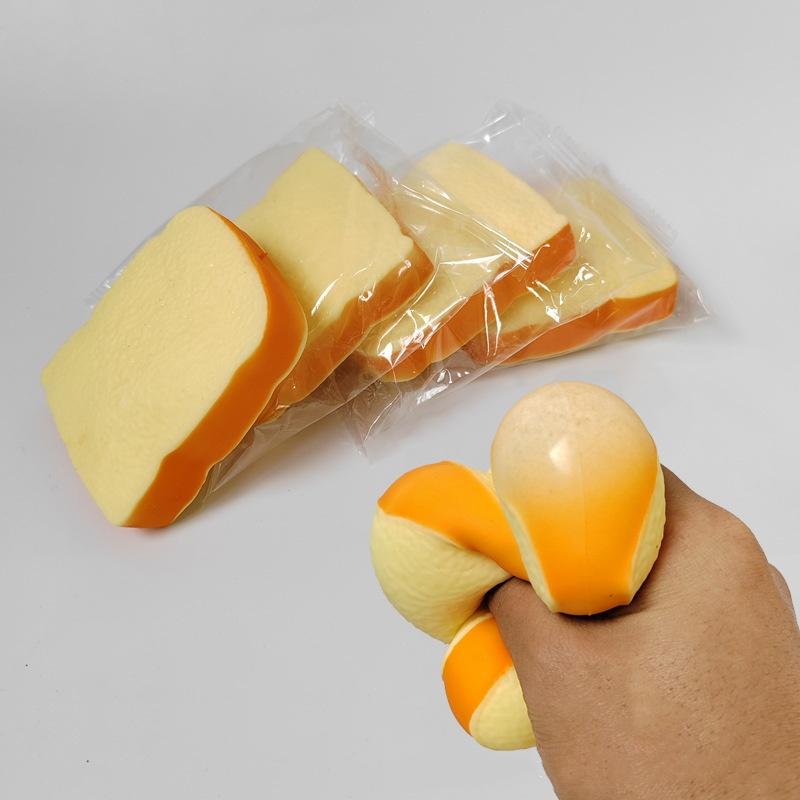 Squishy Toy Bread Slice Toast Simulation Food Creative Fun Rebound Kneading Vent Stress Relief Music Home Office Desk Gifts
