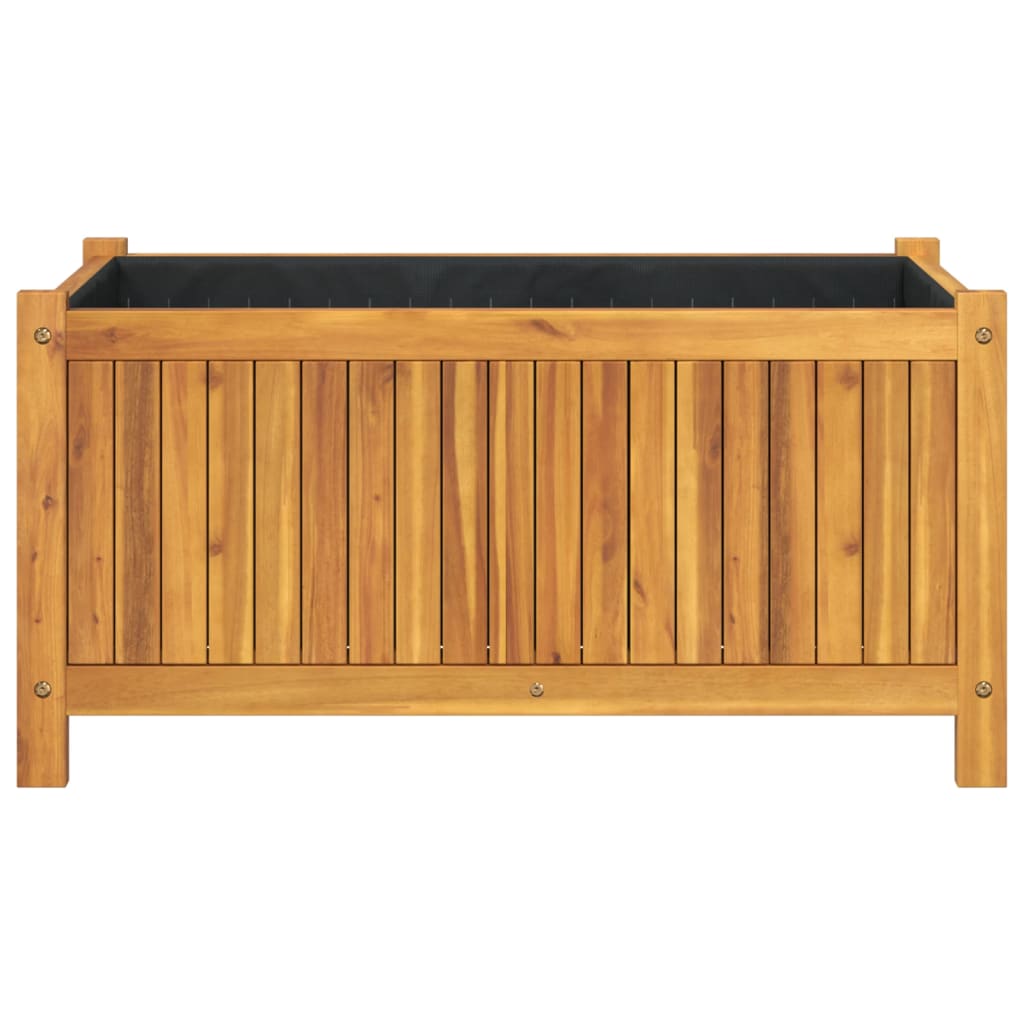 Plant Pot with Liner 80 x 42 x 40 cm Solid Acacia Wood