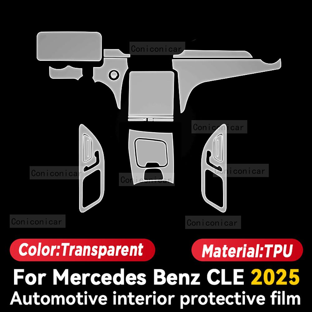 

TPU For Mercedes Benz CLE 2025 Transparent Protective Film Car Interior Central Control Navigation Panel Auto Sticker RHD