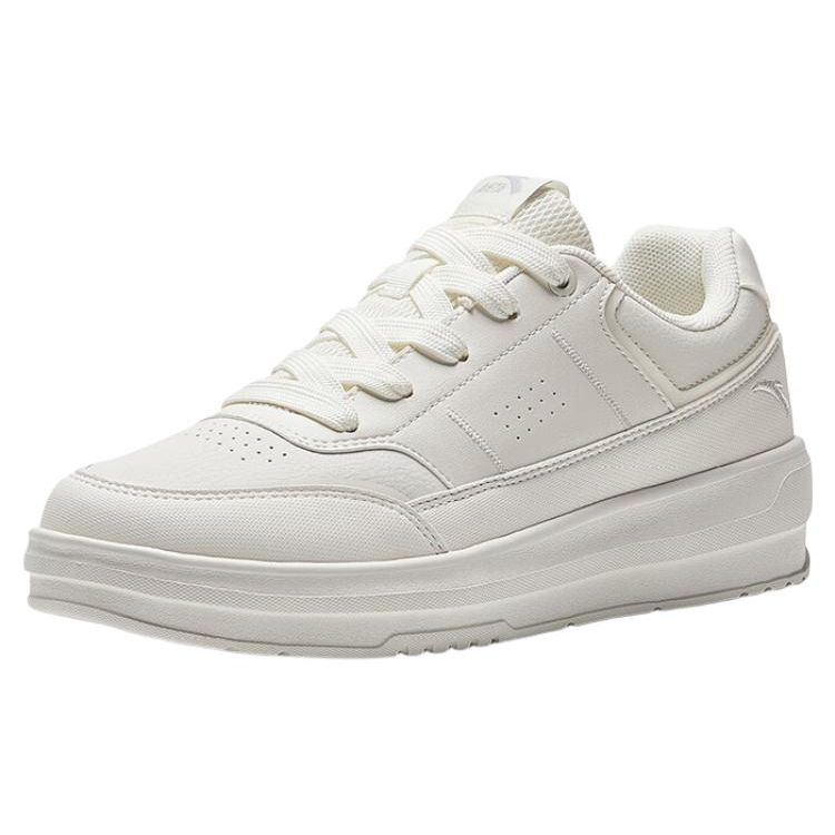 Anta Trendy Skate Shoes Non-Slip Shock Absorbing Wear-Resistant Low-Top Women Sneakers White 922338065-1