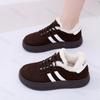 Dam Casualskor 2025 Vinter Nya Vintage Plysch Förtjocka Mjuka Sula Sneakers Halkfria Bekväma Mode Snörskor Bomullsskor