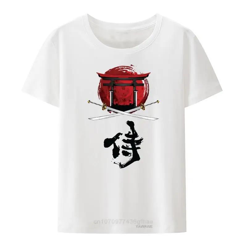 Samurai Story Tee Men Japan Style Clothing Katana Torigate Kanji Tshirt Summer oneck Cool Loose Breathable Graphic Tops S