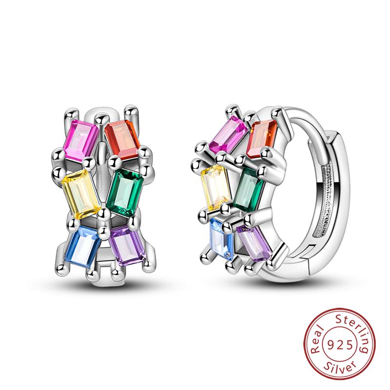 Real 925 Sterling Silver Colorful Dragonfly Butterfly Animal Earrings For Women Exquisite Birthday Anniversary Jewelry Gifts