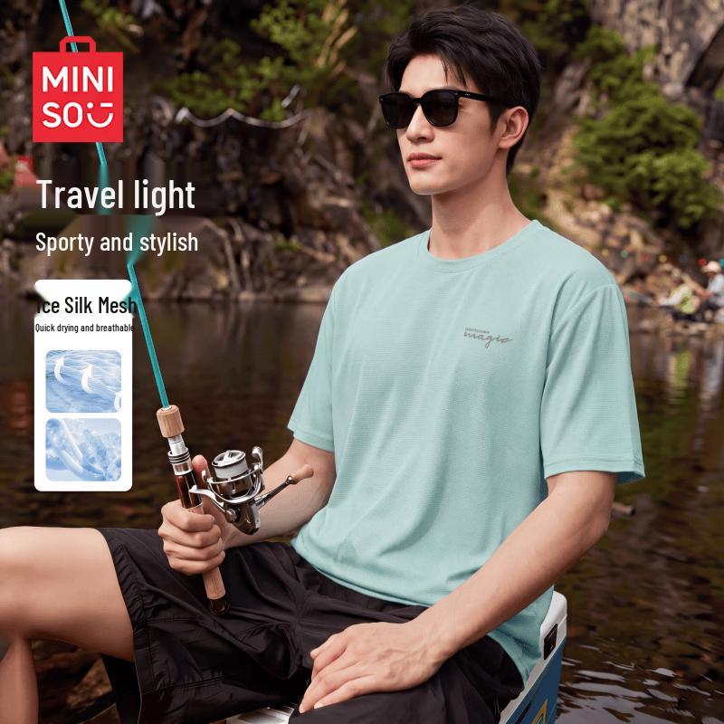 MINISO Men s Quick-Dry Ice Silk Cooling T-Shirt 4XL
