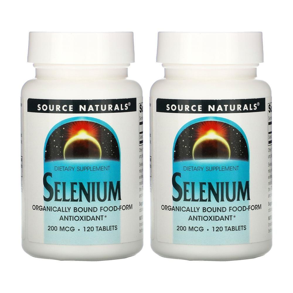 Source Naturals Selenium 200mcg 120 Tablets Selenium 2 Bottles 2 pcs Basic