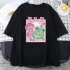 Frog Strawberry Drink Mushroom Cartoon T Shirt Fresh Green Style Tops Loose100% Cotton Summer Harajuku Casual Daily Short Sleeve