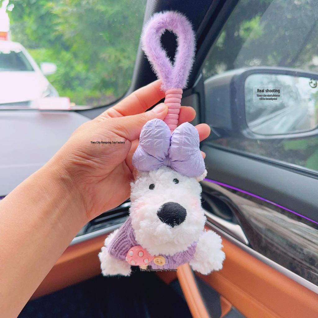 West Highland Terrier Plush Pendant: Stylish Sweater Bag Charm and Car Accessory