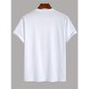 Men's Solid Color Short Sleeve T-Shirt, Ethnic Style Pocketed Tee with Random Print on Pockets, Round Neck Short Sleeve Shirt
